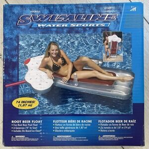 Swimline Water Sports Root Beer Float Inflatable Ride On 74" Pool NIB 90652